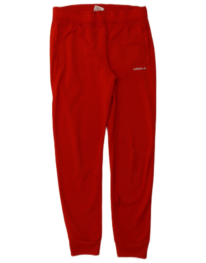 ADIDAS Boys Tracksuit Trousers Joggers 12-13 Years Red Polyester