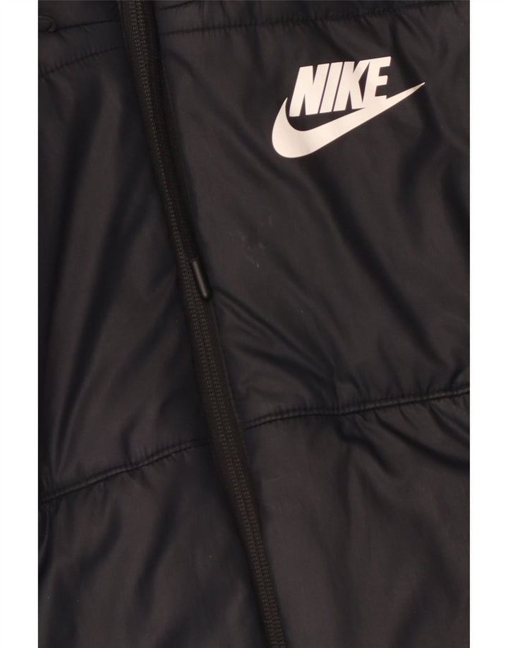 Nike Veste matelassée à capuche pour femme UK 10 Small Noir Polyester