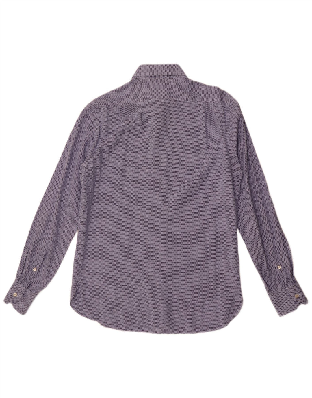 Boggi Chemise coupe ajustée pour homme Taille 40 15 3/4 Coton géométrique bleu moyen