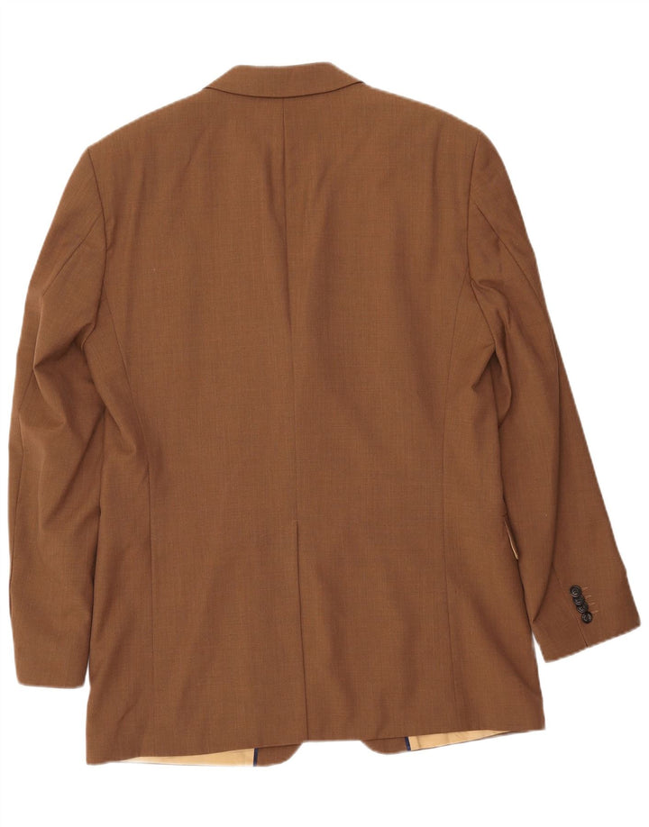 TOMMY HILFIGER Veste Blazer 3 Boutons Homme UK 38 Laine Marron Moyen