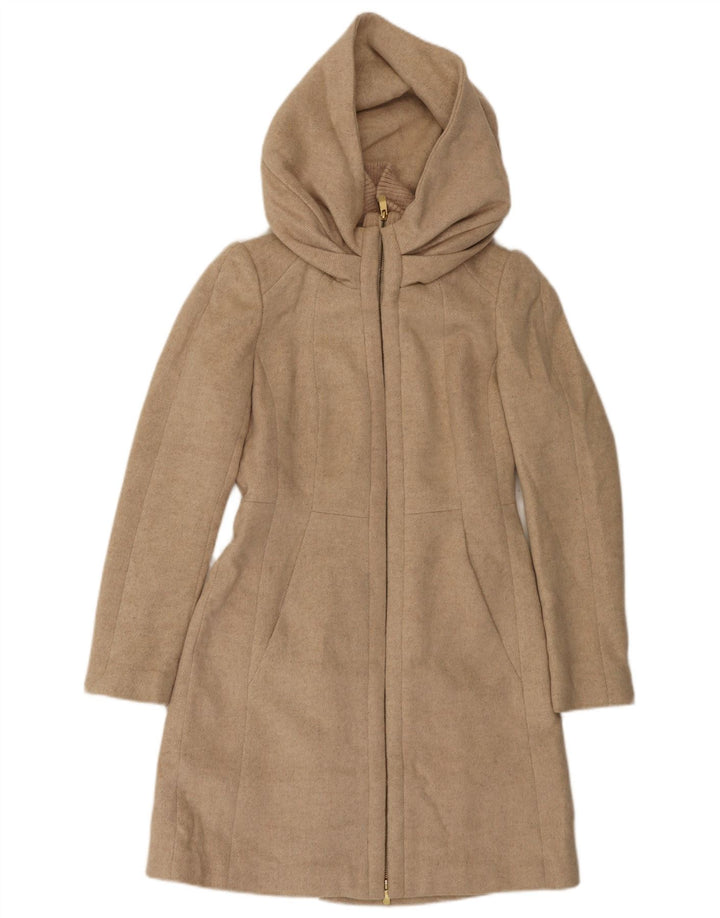 Zara Femme Manteau à capuche UK 12 Laine Beige Moyen