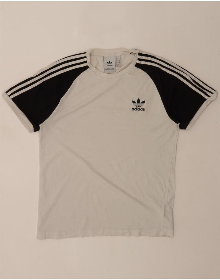 Adidas T-shirt pour homme en coton color block blanc moyen