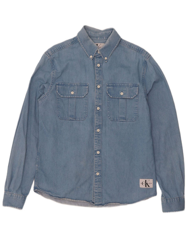 Calvin Klein Jeans Chemise en Jean Regular Fit Homme Bleu Moyen Coton