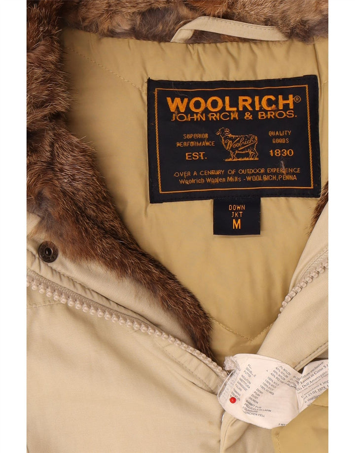 Woolrich Manteau matelassé à capuche pour femme UK 42 en coton beige moyen