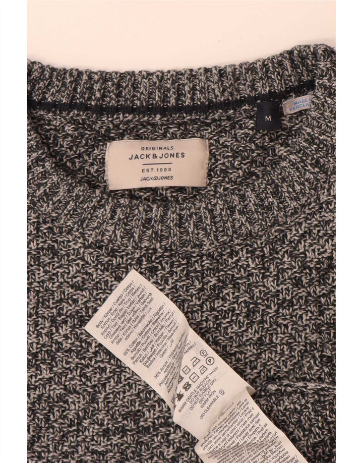 Jack & Jones Pull Col Rond Homme Gris Moyen Moucheté Coton