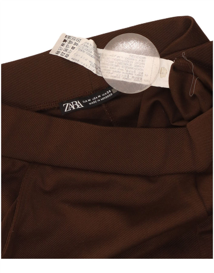 Zara Pantalon de survêtement pour femme Pantalon de jogging UK 14 Marron moyen Polyester