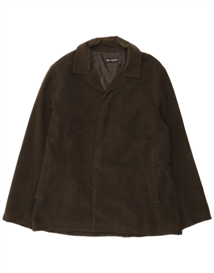 Marks & Spencer Veste en daim ouverte autographe pour homme UK 42 XL Kaki