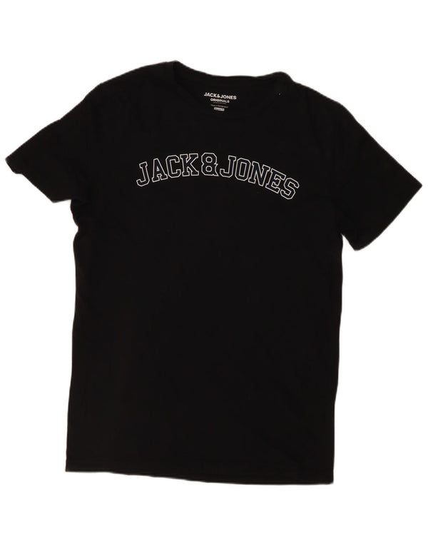 Jack & Jones T-Shirt Regular Fit Graphique Homme Noir Moyen Coton