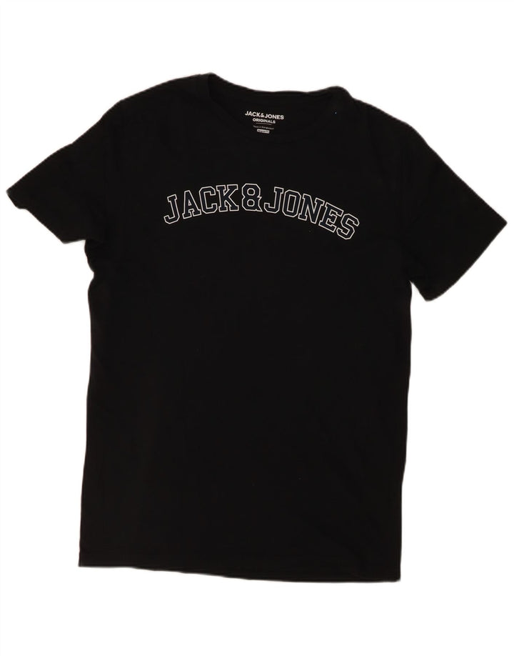 Jack & Jones T-Shirt Regular Fit Graphique Homme Noir Moyen Coton