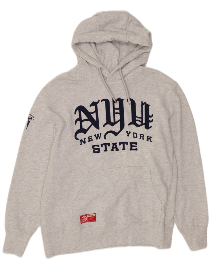 Superdry Pull à capuche graphique XL pour homme Gris Coton