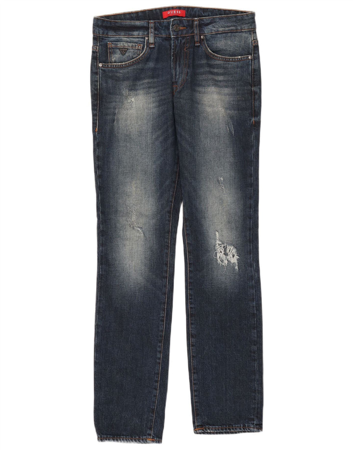 Guess Jean Slim effet vieilli W30 L32 en coton bleu pour femme
