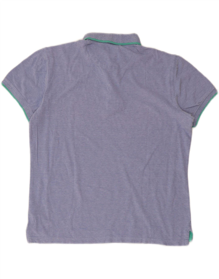 Massimo Dutti Polo coupe décontractée pour homme en coton bleu moyen