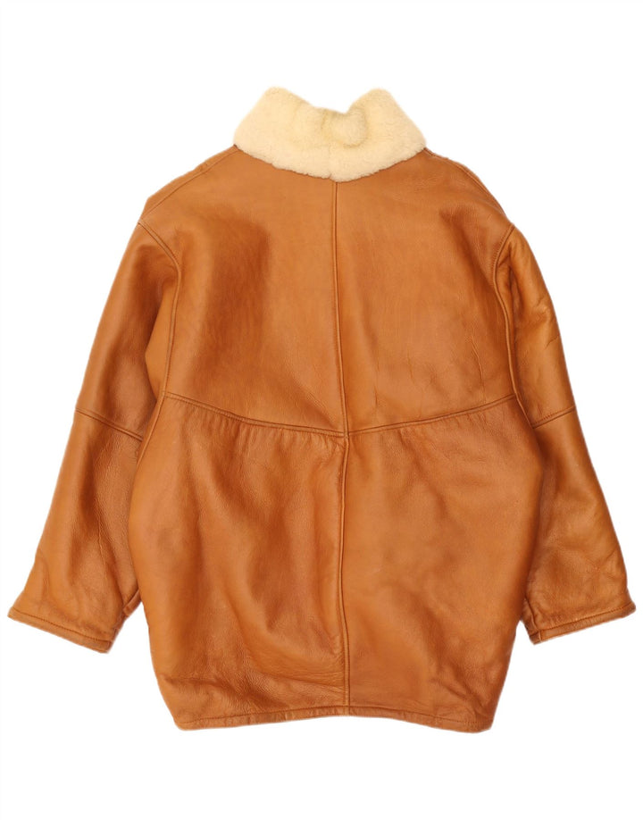 veste en peau de mouton surdimensionnée vintage pour femmes IT 44 Brun moyen