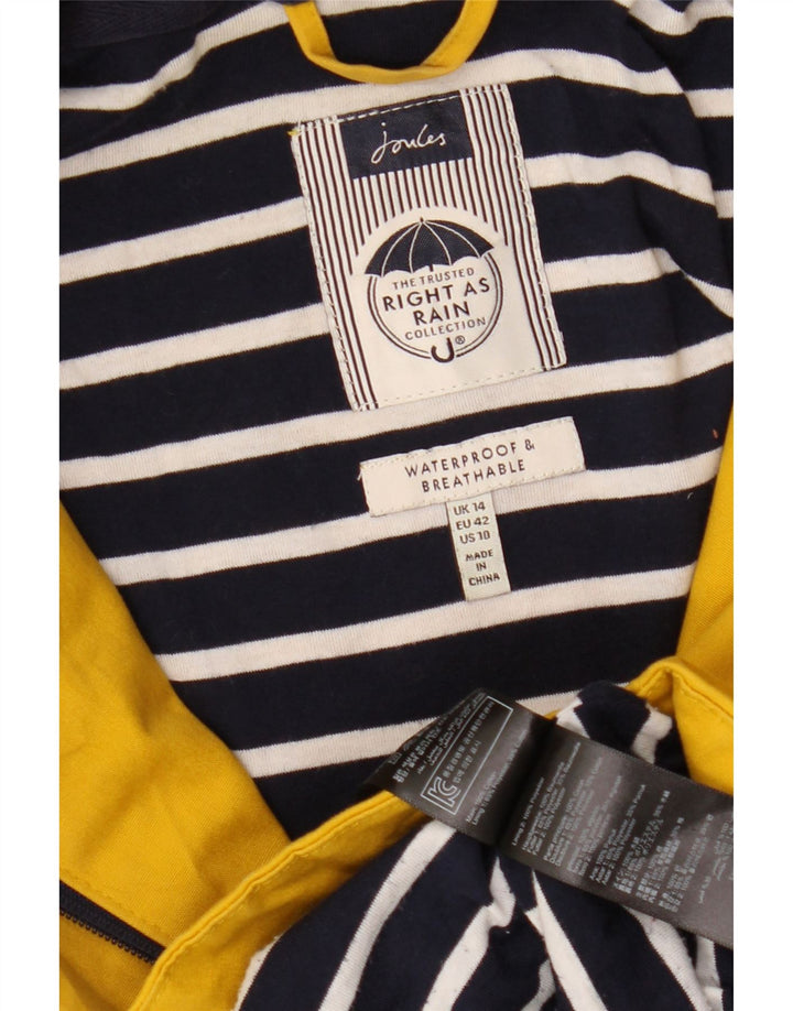 JOULES Manteau imperméable à capuche pour femme UK 44 Large Jaune Polyester