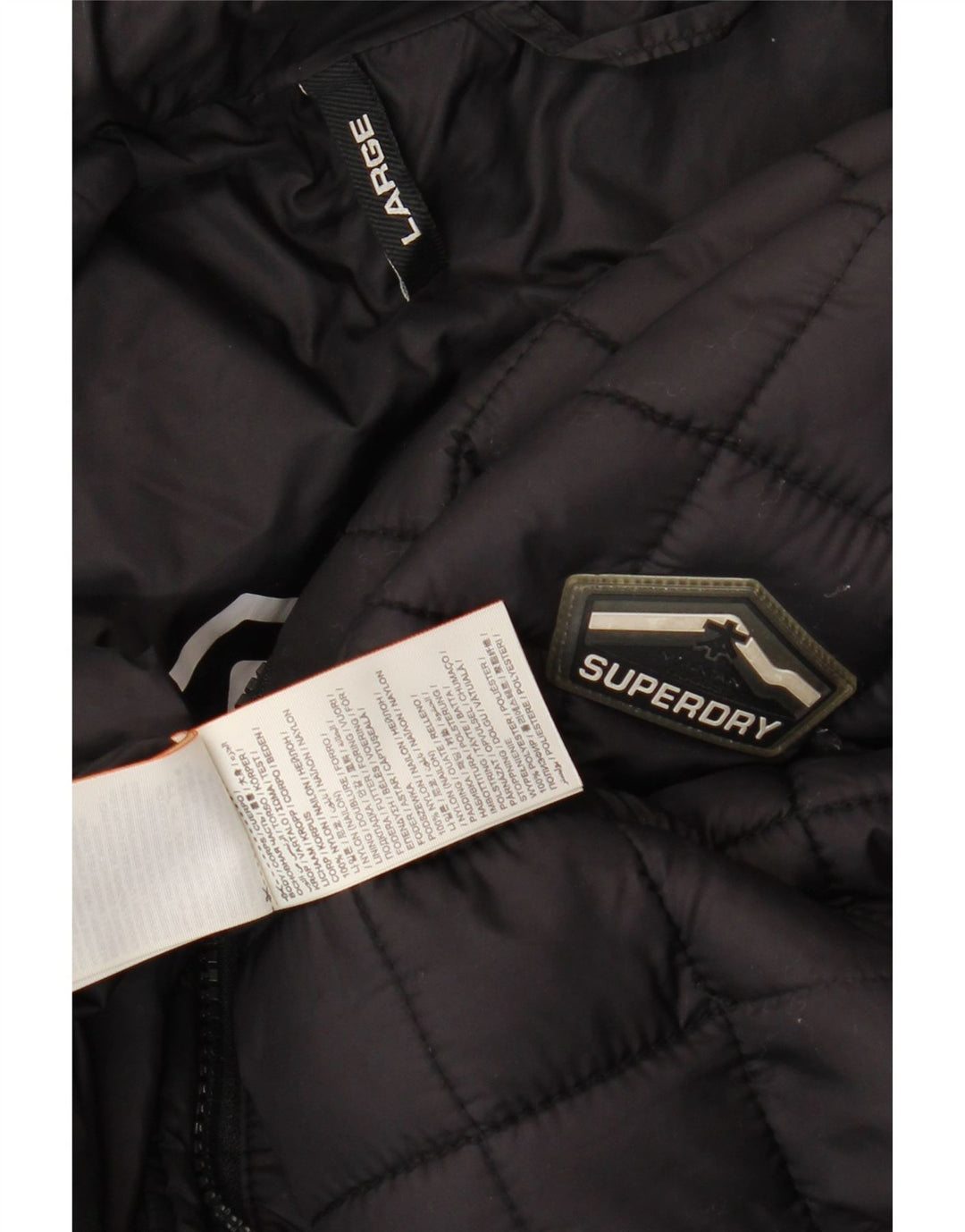 Superdry Veste rembourrée pour homme UK 40 Large Noir Nylon