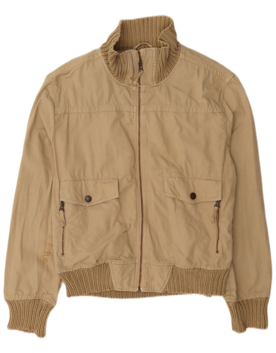 Zara Veste Bomber Homme UK 42 XL Coton Beige