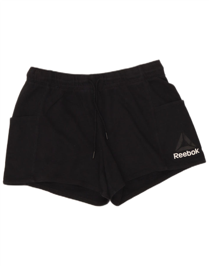 REEBOK Short de sport pour femme UK 14 Large Noir Coton