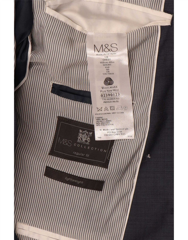 MARKS & SPENCER Veste blazer à 2 boutons pour homme UK 40 Bleu marine moyen
