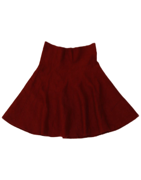 Zara Femme Jupe Évasée En Tricot Small W26 Bordeaux