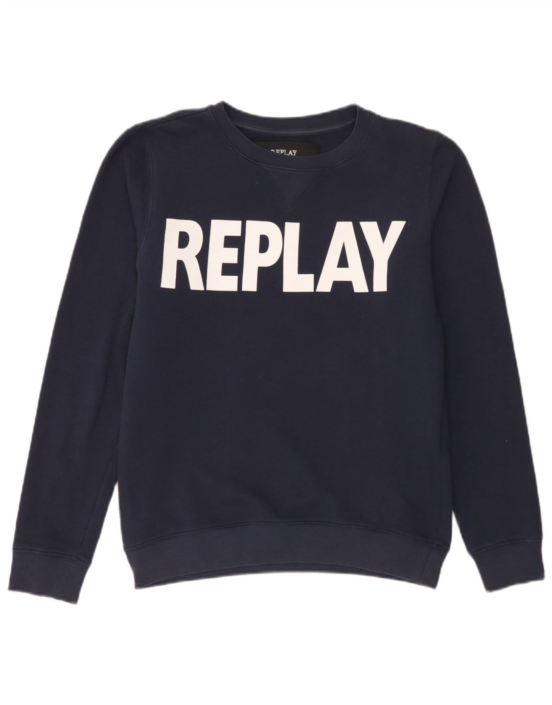 Replay Sweat-Shirt Graphique Homme Bleu Marine Moyen Coton