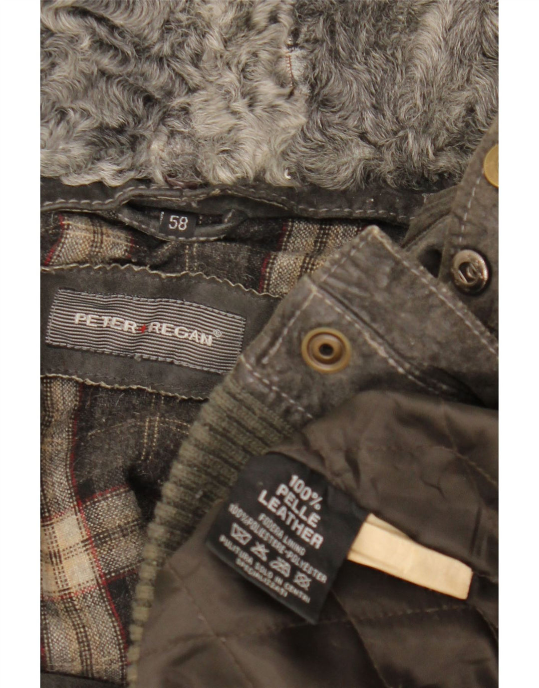 VINTAGE Veste bomber en daim pour homme UK 42 XL Cuir gris