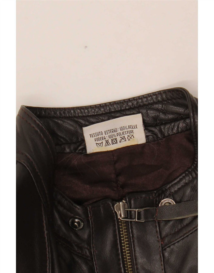 In Extenso Veste en cuir bomber pour femme UK 18 XL Marron