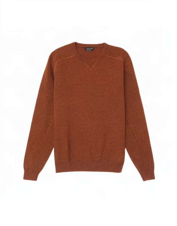 Massimo Dutti Pull à col rond pour homme en laine marron moyen