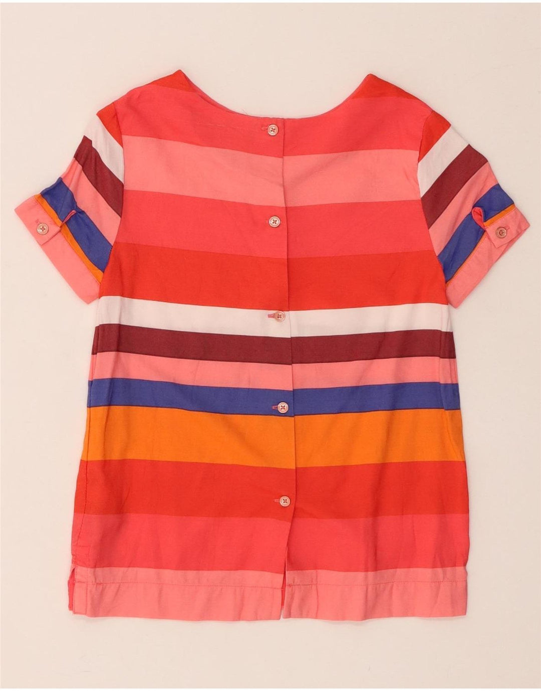 TOMMY HILFIGER Haut Chemisier Fille 8-9 ans Viscose Rayé Rouge Moyen