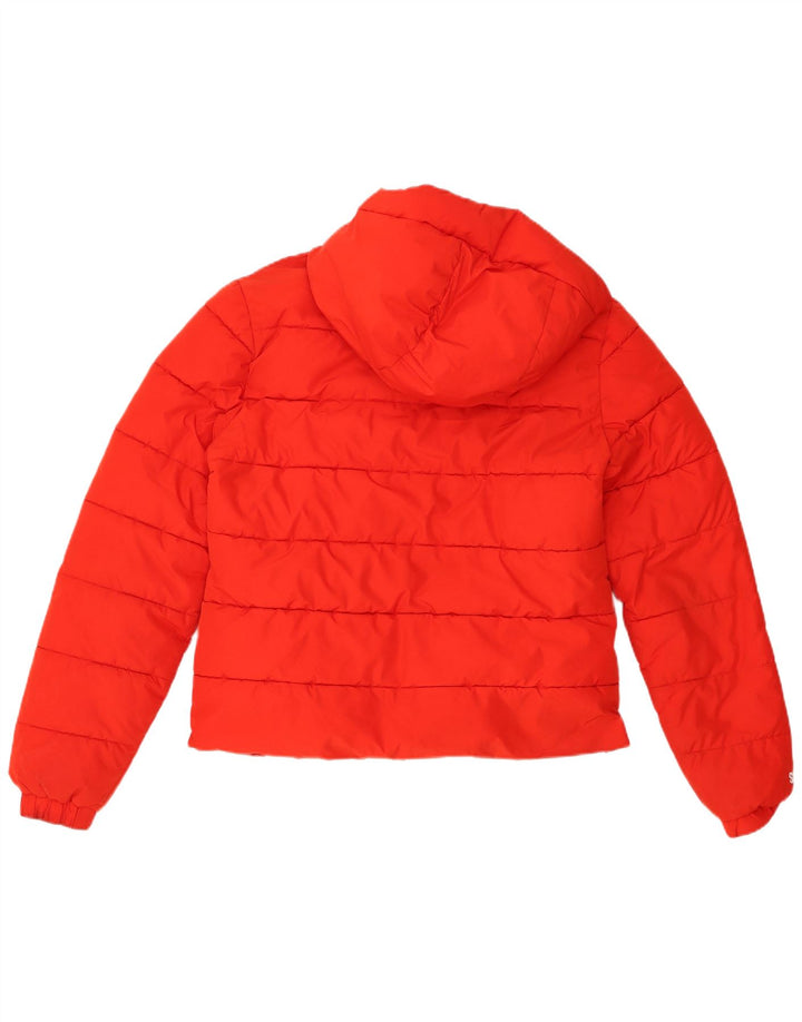 Superdry Veste matelassée à capuche pour femme UK 12 Rouge moyen Polyester