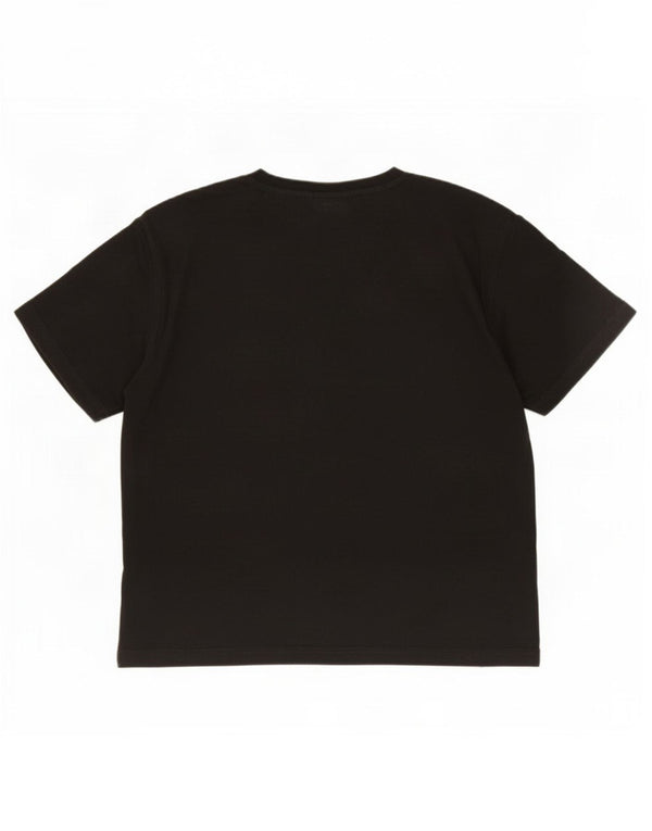 Fila T-shirt graphique pour femme UK 10 Petit coton color block noir