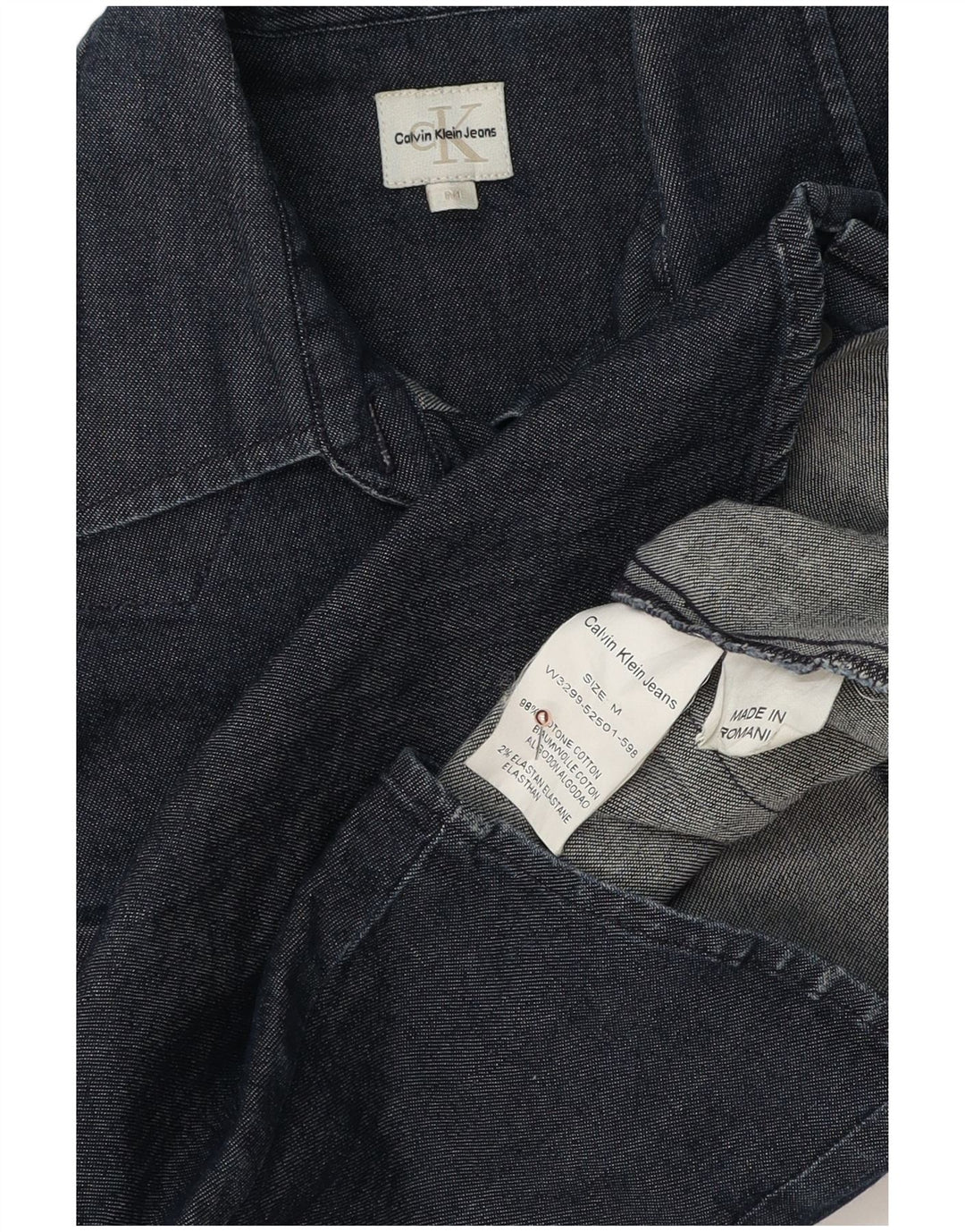 CALVIN KLEIN JEANS Chemise en jean pour femme UK 12 Bleu marine moyen Coton