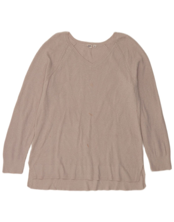 Gap Pull Col V Femme UK 18 XL Coton Beige