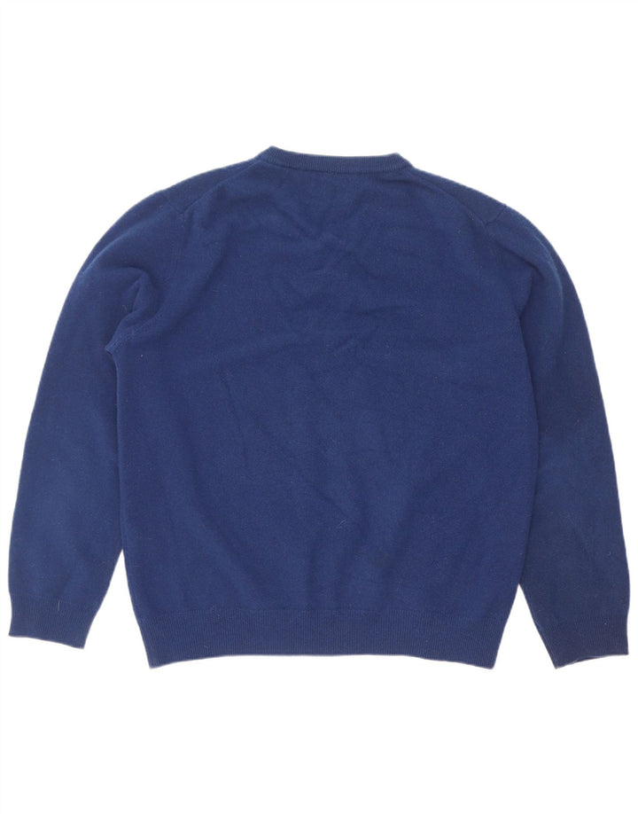 Gant Pull col V pour femme UK 14 Large Bleu Laine d'agneau