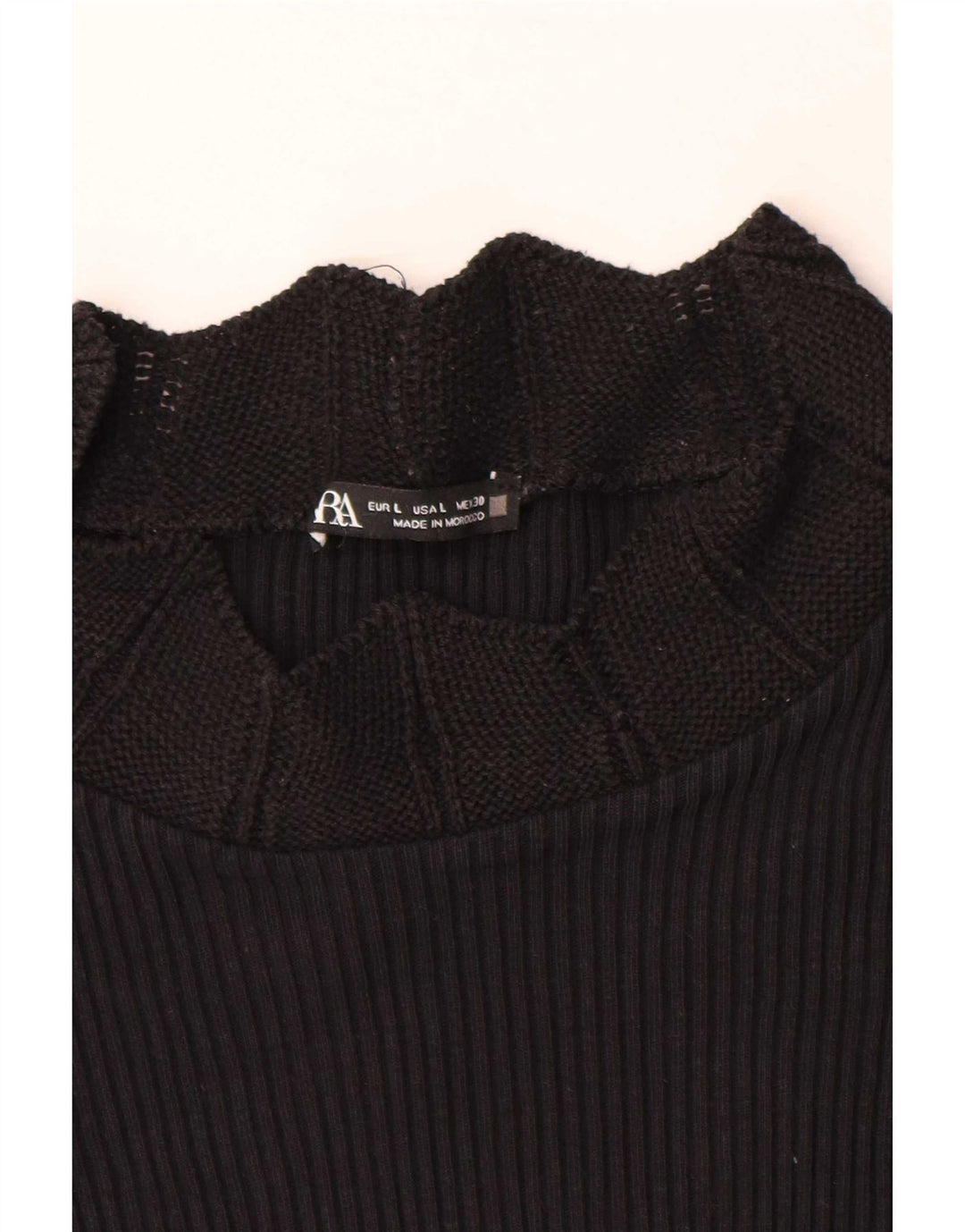Zara T-Shirt Femme Top UK 14 Large Noir