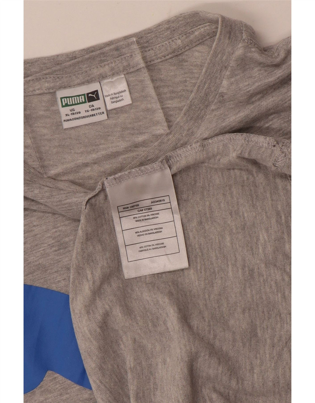 Puma T-Shirt Graphique Garçon 15-16 Ans XL Gris Moucheté