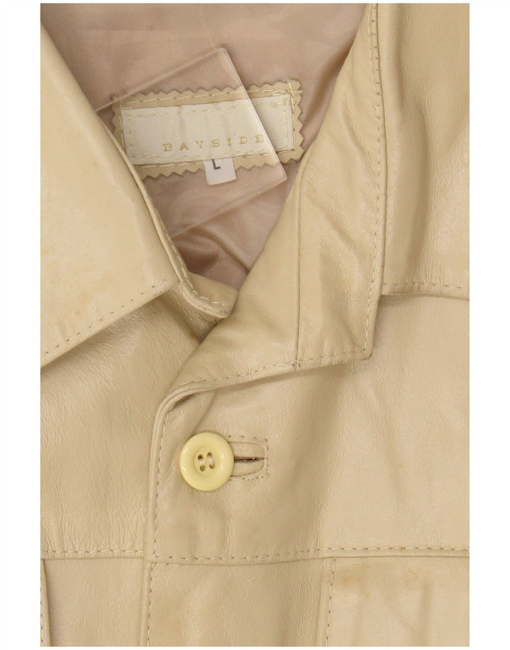 Bayside Veste en cuir pour homme UK 40 Grand cuir beige