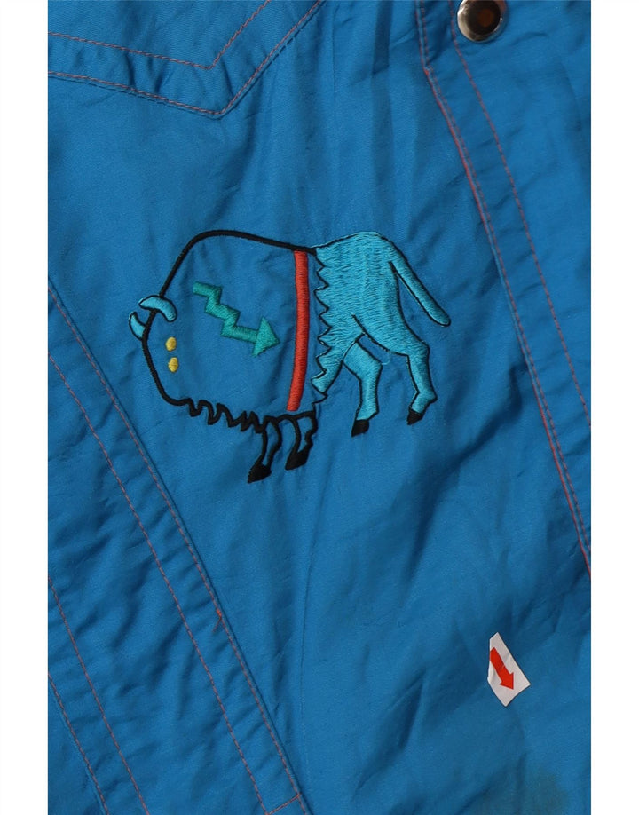 COLMAR Mens Graphic Hooded Ski Jacket UK 42 XL Blue