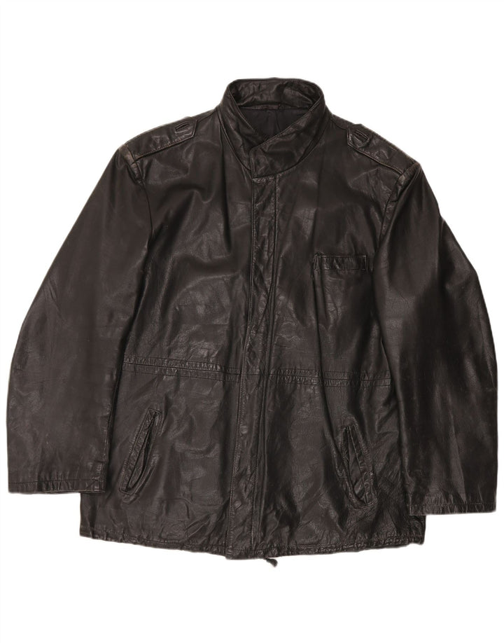 Veste en cuir homme vintage UK 42 XL Cuir noir
