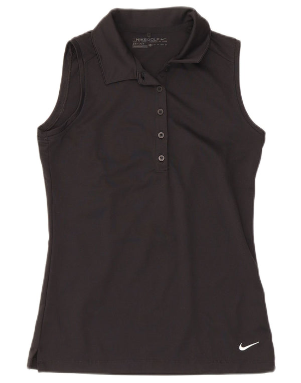 Nike Polo de golf sans manches pour femme UK 6 XS Noir Polyester
