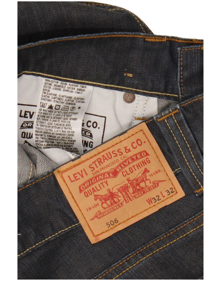LEVI'S Jean Droit 506 Coupe Standard Homme W32 L32 Bleu Marine Coton