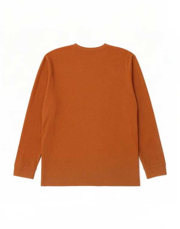 Zara Homme Top Manches Longues XL Marron Moucheté Coton