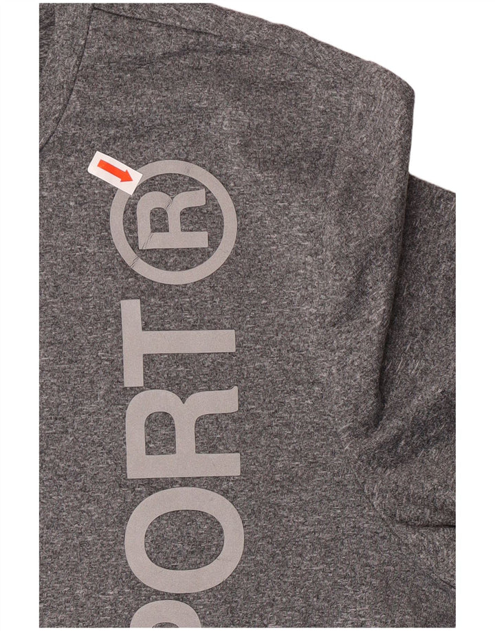 Superdry T-Shirt Graphique Femme UK 14 Large Gris Moucheté Polyester