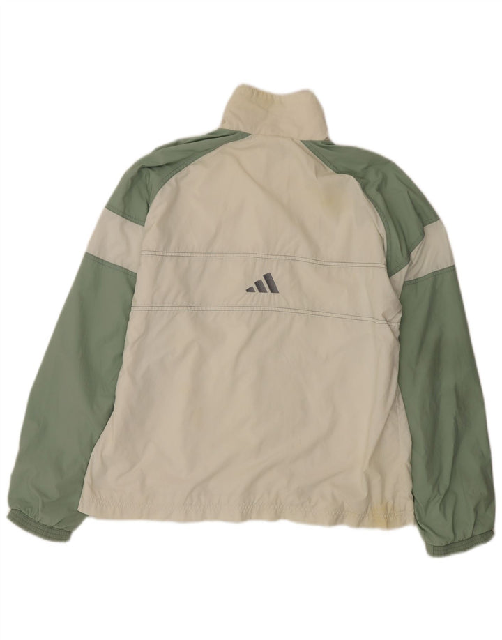 Adidas Veste de survêtement pour femme UK 16 Large Blanc Colorblock Polyamide