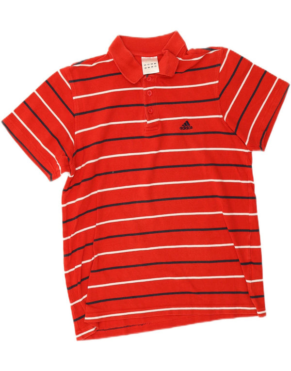 Polo Homme Adidas Coton Rayé Rouge Moyen