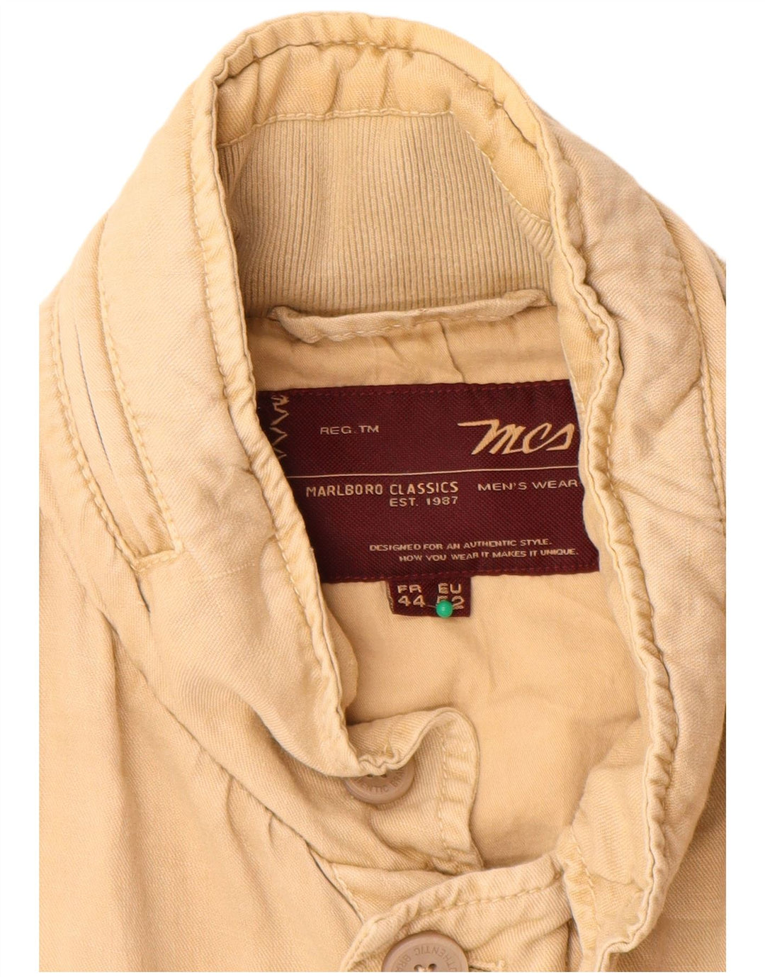 Marlboro Classics Veste militaire pour homme EU 52 XL Coton beige