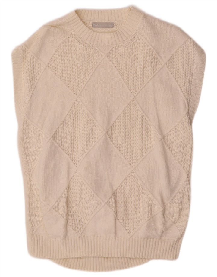 Marks & Spencer Débardeur pour homme Blanc cassé Argyle/Diamond Coton