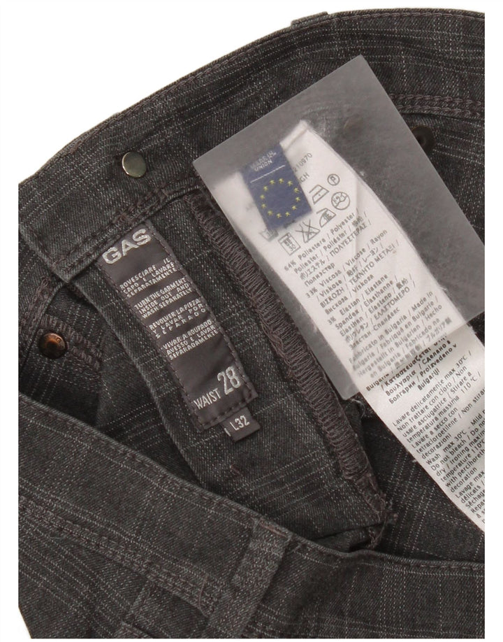 Gas Pantalon décontracté slim femme W28 L32 Gris carreaux Polyester