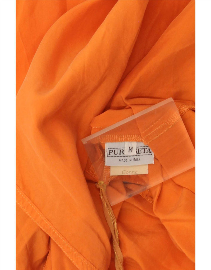 vintage Femme Wrap Jupe Moyenne W28 Orange Soie