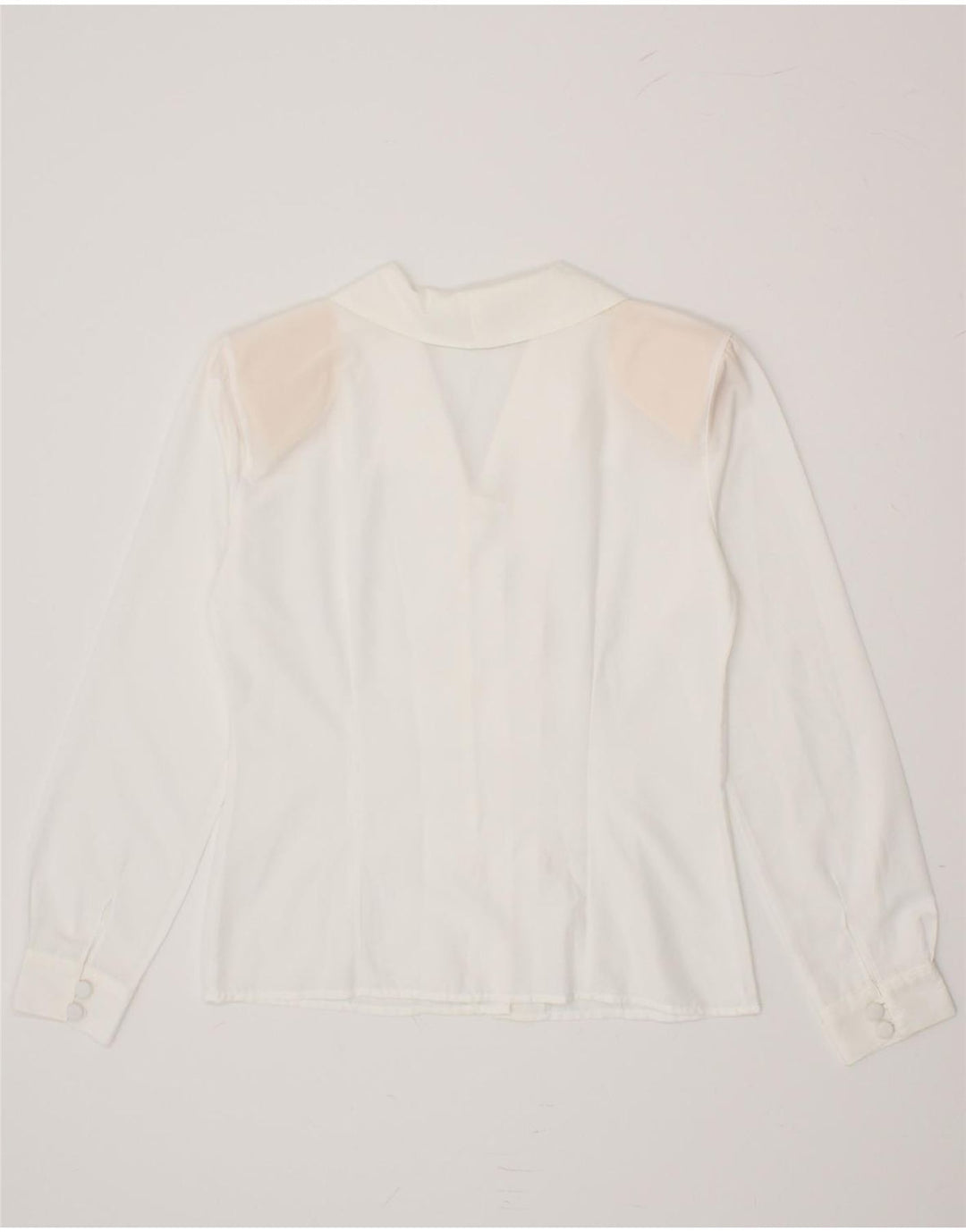 VINTAGE Womens See Through Shirt Blouse IT 42 Medium White Polyester Vintage Vintage and Second-Hand Vintage from Messina Hembry 