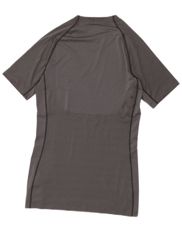 Nike Mens Dri Fit Slim Fit Graphic T-Shirt Top Large Gris Polyester